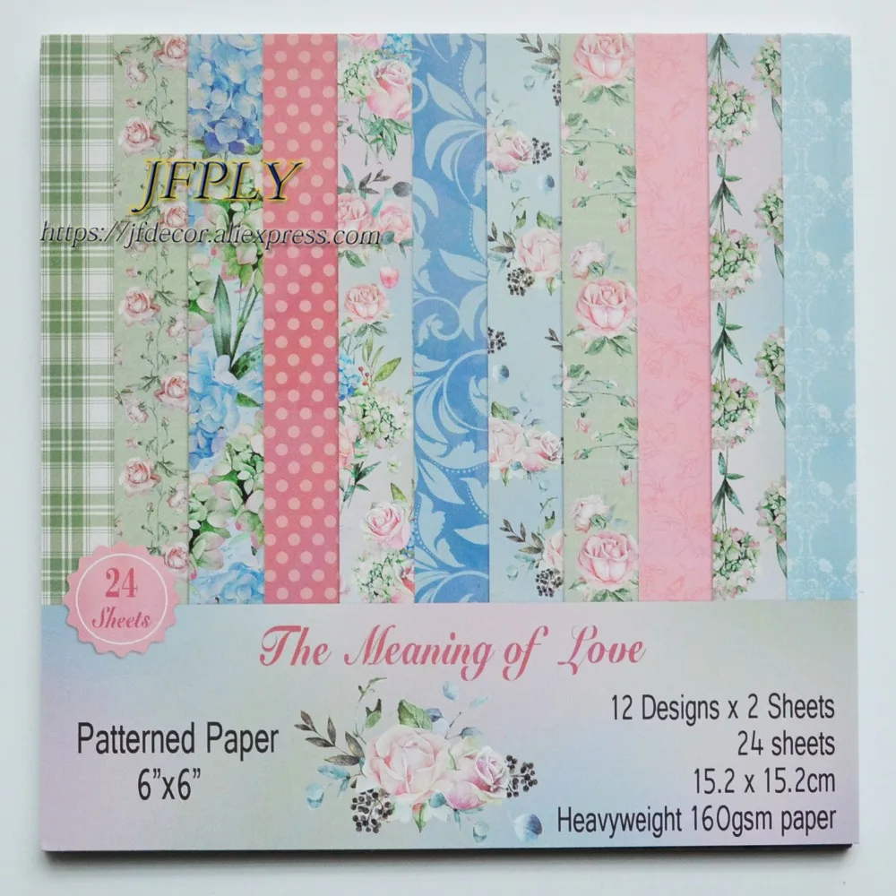 DIY Photo Album Love Patterned Decorative Scrapbooking Papers Crafts Art Card 6" Single Side Printed 24 Sheets /Set jf03 | Дом и сад
