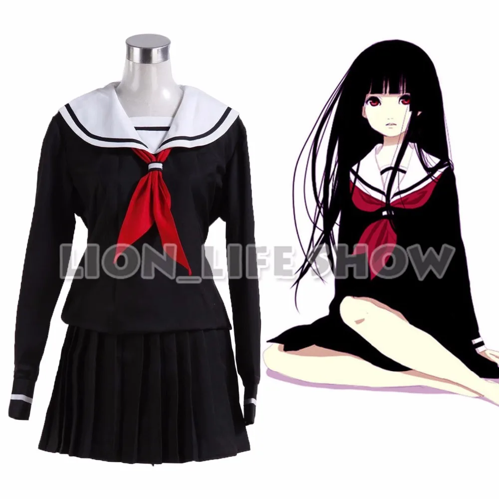 Костюм школьной матросской униформы Hell Girl/Jigoku Shoujo Ai Enma костюм для косплея JK топ