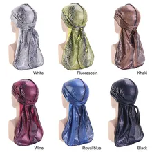 Мужские крокодиловые шелковистые парики Doo Durag банданы тюрбан шляпа головной убор для байкеров головная повязка, аксессуары для волос пират Экстра длинный хвост Дю-Раг