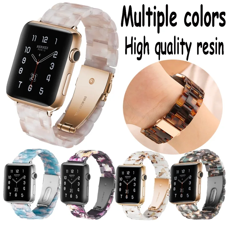 

2019new Resin appleWatch Strap band for AppleWatch 4 44/40/38/42mm for apple Band Series 4 3 2 1 Ceramic Clock Belt Accessoreis