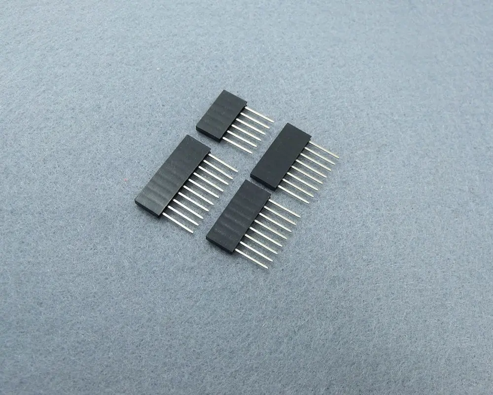 

10pcs Pin Header 2.54MM 11MM Long Needle Female Pin Header Strip Stackable Header Connector 4pin 8pin 6pin 10pin Black