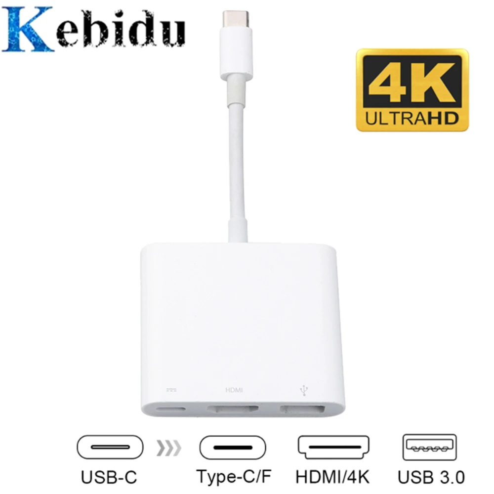 Kebidu кабель-Переходник USB C на HDMI-Совместимость Тип 3 1 концентратор USB-C к 0/Тип Female