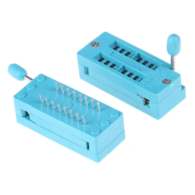 2pcs Dip16 Zif Zip Ic Socket 16p Dip Chip Test Adaptor PCB 16 Pin Dip-16 16pin 2.54mm Pitch Connector