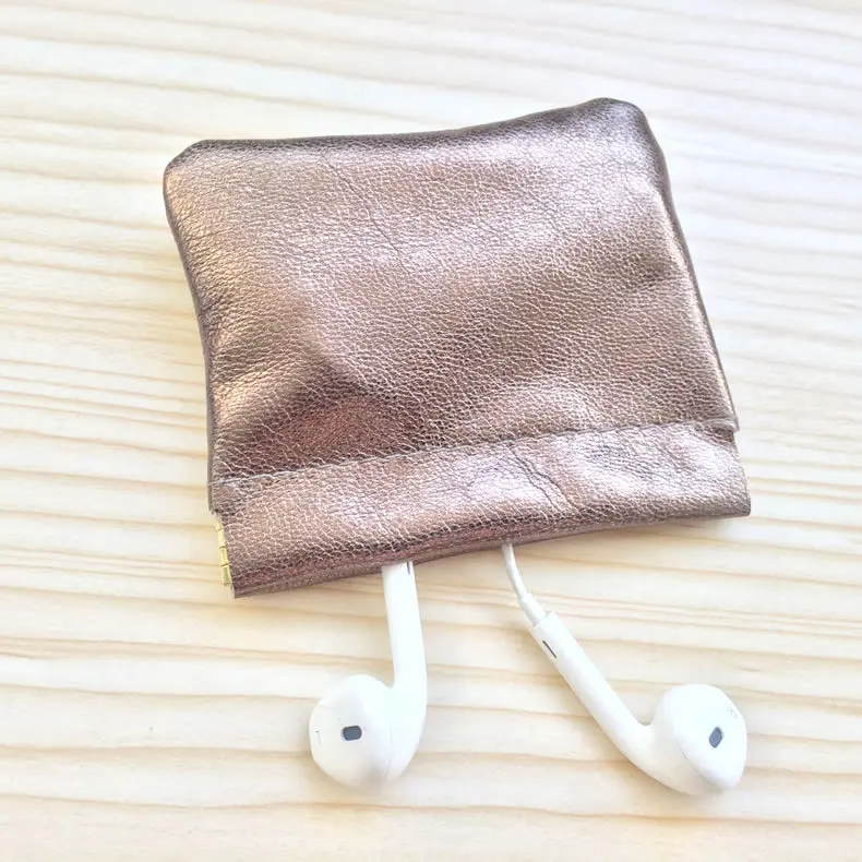 3 цвета из натуральной кожи чехол для наушников кожаный наушник сумка для Apple гарнитура наушники беспроводные Bluetooth наушники аксессуары - Цвет: golden