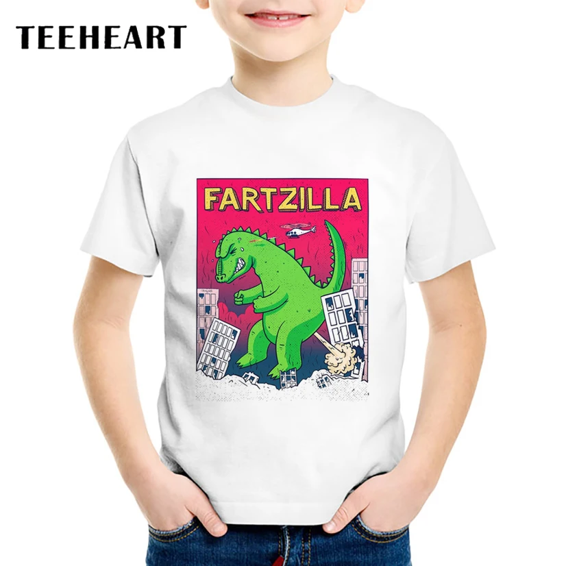 

New 2017 Summer Fashion T shirt Vintage Children Style Sleeve Boys/Girls T-shirt Anime Funny Dinosaurs Printed Tops Tees TA536