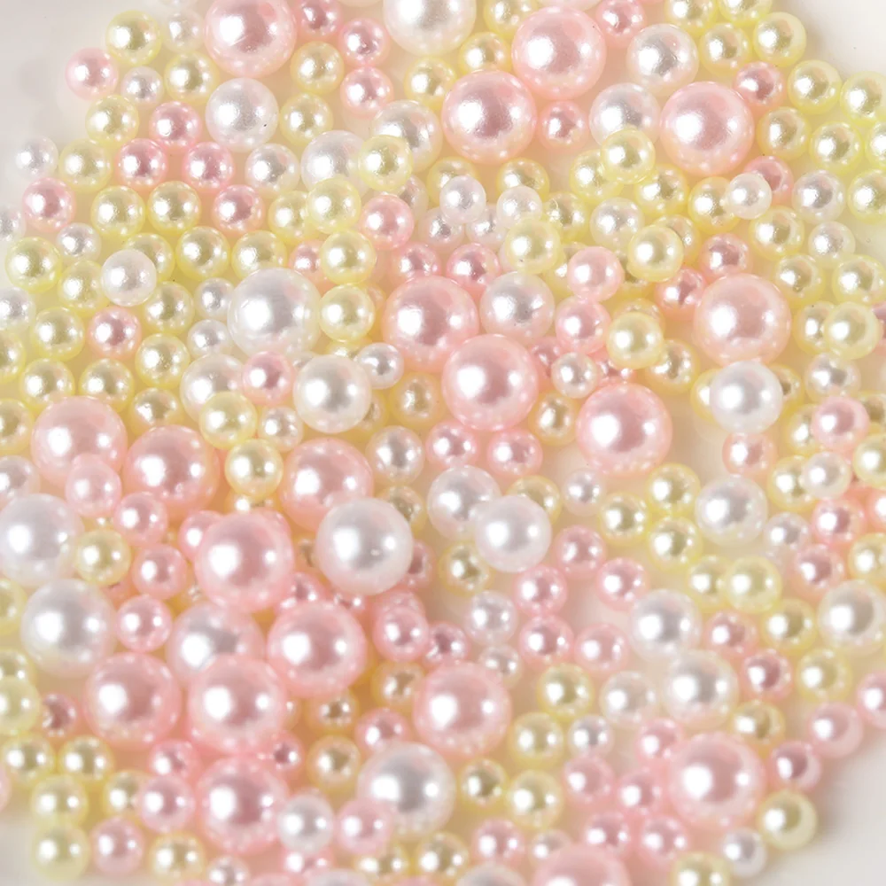 

500PCS/bag 2.5-5mm Mix Rainbow Color Round UV resin Imitation Pearl Beads no hole Loose Beads DIY Jewelry Necklace Making Craft