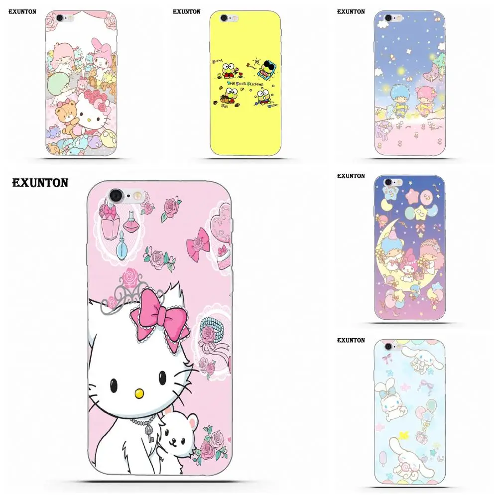 Персонажи Sanrio для Apple iPhone 4 4S 5 5C SE 6 6S 7 8 Plus X Мягкий ТПУ чехол