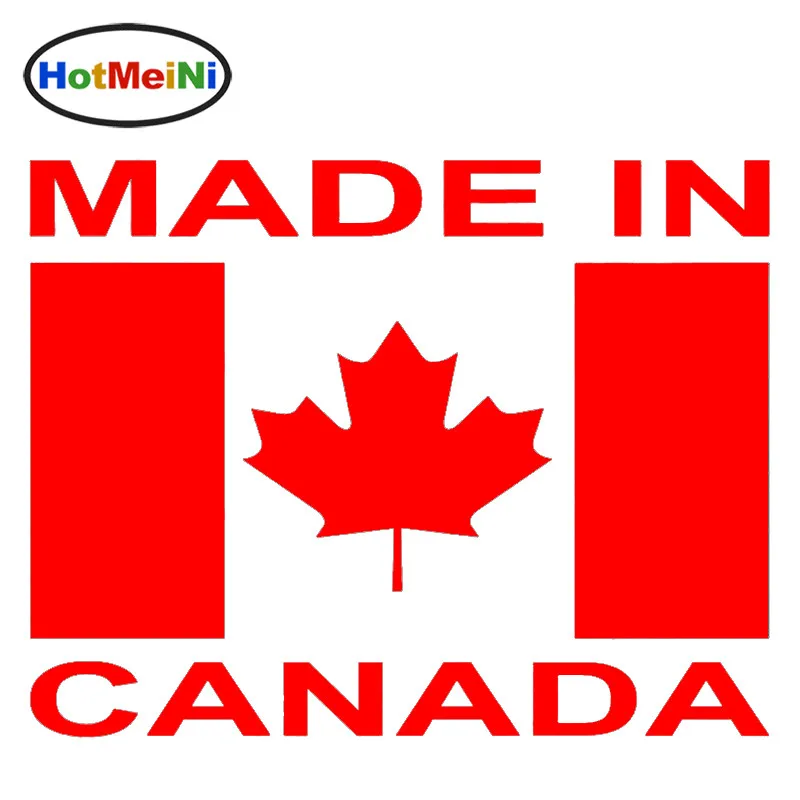 

Made In Canada Art Lettering Maple Leaf Flag Car Sticker for Camper Van Window Bumper Car Decor Reflective Vinyl Decal 10 Colors