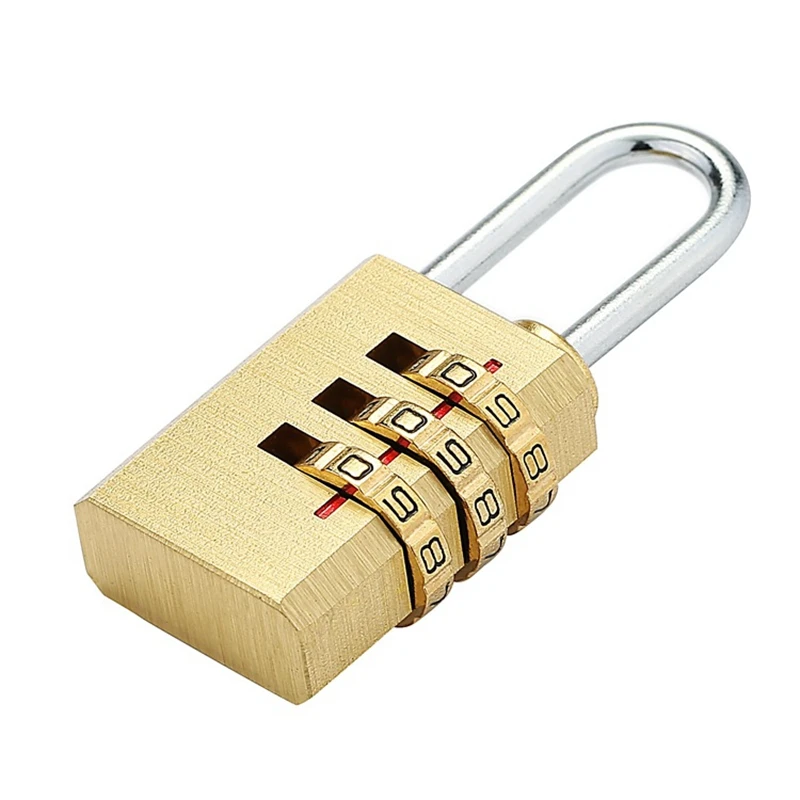 High Security Pure Copper Mini Lock 3 Digit Combination Password Lock Travel Luggage Code Padlock Suitcase Locks 2