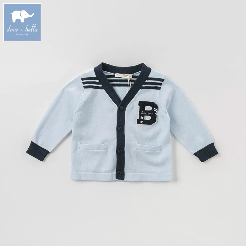 DB8474 dave bella autumn infant baby boys fashion blue cardigan kids toddler coat children knitted sweater