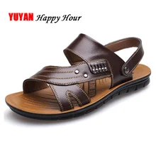Обувь из натуральной кожи, мужские сандалии, летние сандалии, Мужская обувь из натуральной кожи, Нескользящие мужские пляжные сандалии, KA672
