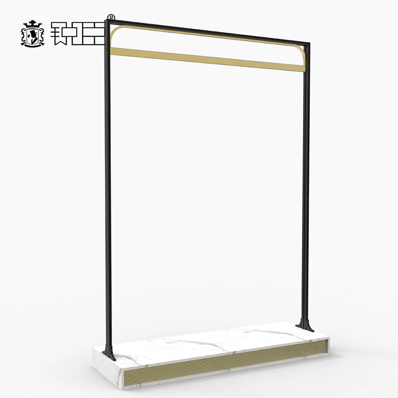 

clothing shop fitting display rack iron bar wood filler Boutique clothing stand MD02