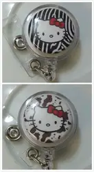 Hello Kitty с принтом зебры выдвижной держатель ID рулеткой 10 шт./лот