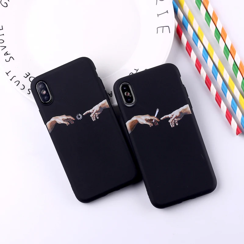 

Mona Lisa Art David lines Painted Pattern Soft Matte Candy Phone Case Coque Fundas For iPhone 11 7 7Plus 6S 5 8 8Plus X XS Max