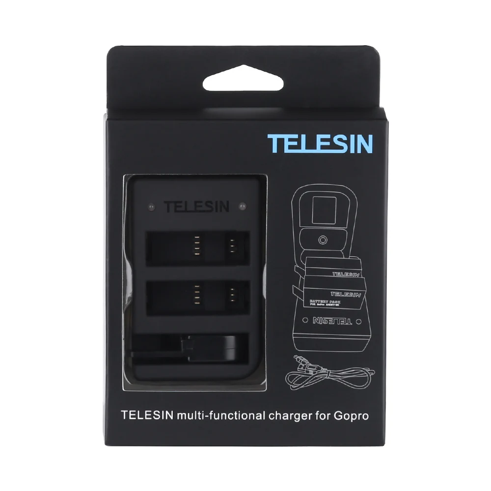 TELESIN Универсальный 3-канальный USB 3 Слот, зарядное устройство WiFi зарядное устройство с ДУ для GoPro Hero 6 5 4 батарея для Wi-Fi пульта дистанционного управления