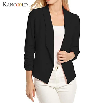 

KANCOOLD coats Women 3/4 Sleeve Open Front Short Cardigan Suit Jacket Work Office fashion new woman coats and jackets 2019JUL17