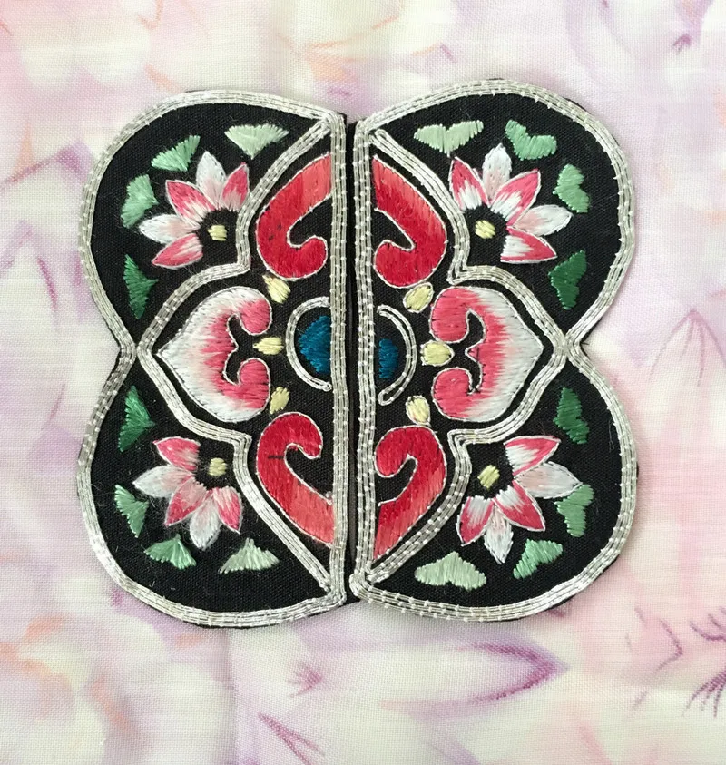 

love flower handsewing suzhou embroidery double side parches bordados para la ropa for clothing bag necklace diy