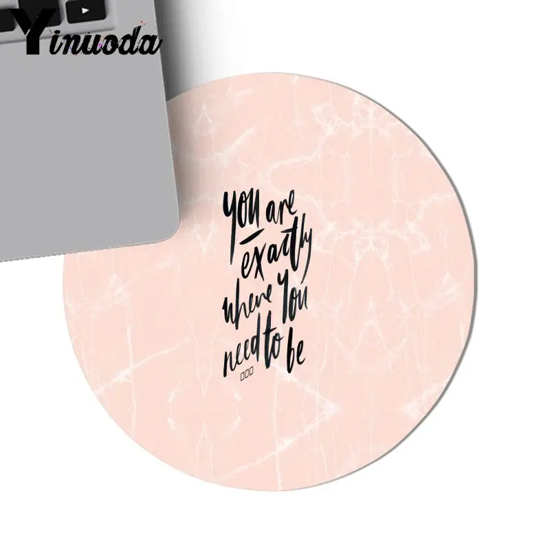 Yinuoda мотивационные цитаты узор слова в розовом мраморе мягкая резиновая игровая коврик для мыши уникальная настольная панель игровой коврик для мыши для игр - Цвет: 20x20cm