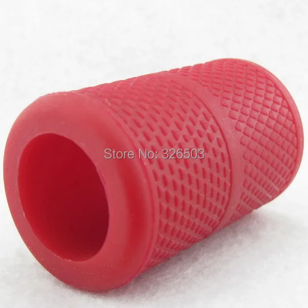 

One Red Knurled Silicone Tattoo Machine Grip Cover Fit On 3/4"(19mm) Grips Supply KGC19-B