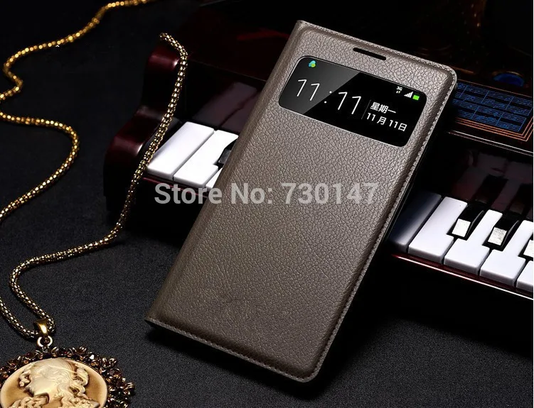 Кожаный чехол книжка с окошком для экрана Samsung Galaxy S4 i9500|s4 fashion|s4 bumpers4 aluminum |