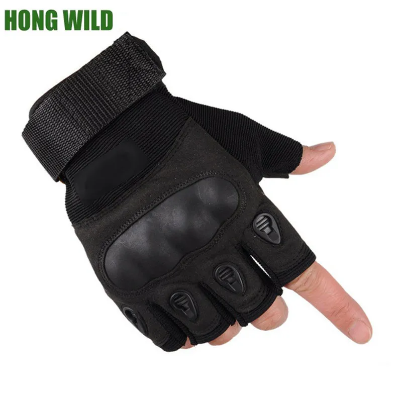 Tactical Gloves Armed Military Airsoft Shooting Bicycle Combat Fingerless Paintball Carbon Knuckle Half Finger Gloves