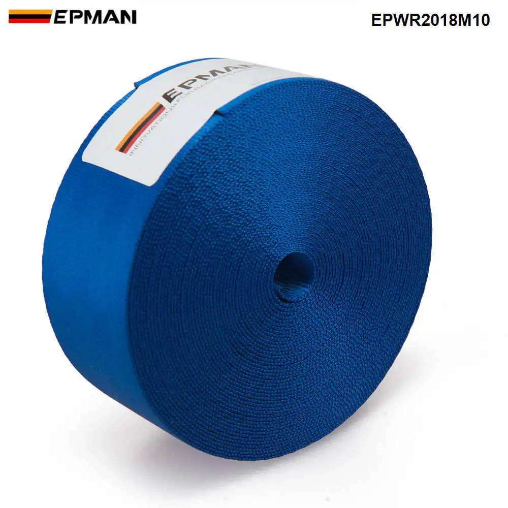 EPMAN 10 метров усиленный ремень безопасности тканевые ремни безопасности для гоночных автомобилей ремни безопасности ремни 2 дюйма EPWR2018M10 - Название цвета: Синий