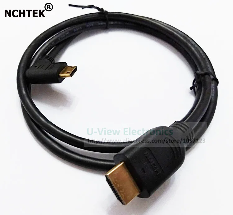 

NCHTEK 90 Degree Angled Mini HDMI Male to HDMI Male Extension Connector Cable About 1M/Free Shipping/1PCS
