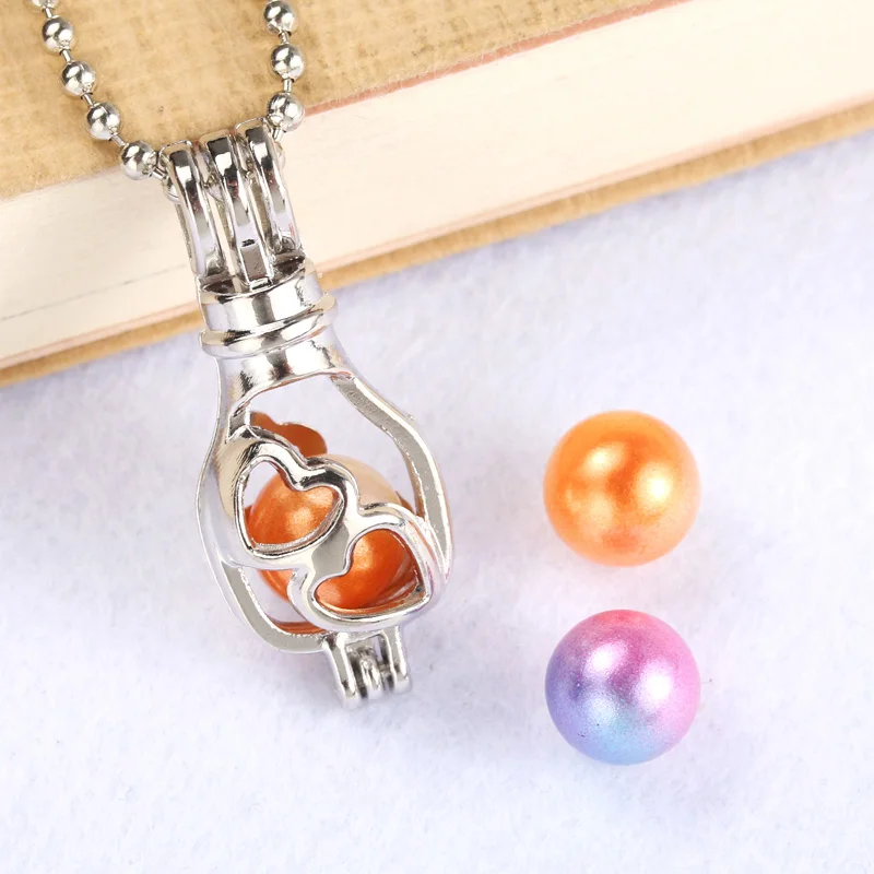 Silver Love bottle Pearl Cage Jewelry Making Bead necklace Pendant Aroma Essential Oil Diffuser Locket For Oyster | Украшения и