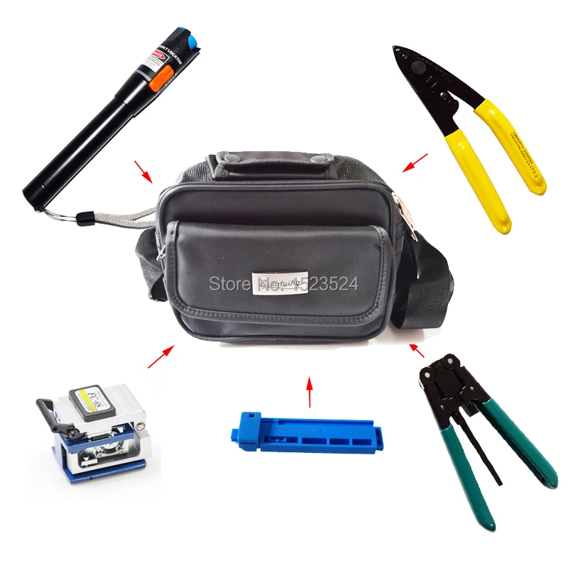 

6pcs/set FTTH Assembly Fiber Optic Tool Kit with Fiber Cleaver CFS-2 Fiber Optic Stripper Visual Fault Locator 10mw