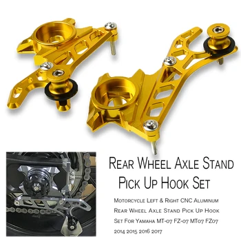 

Motorcycle Left & Right CNC Aluminum Rear Wheel Axle Stand Pick Up Hook Set For Yamaha MT-07 FZ-07 MT07 FZ07 2014 2015 2016 2017