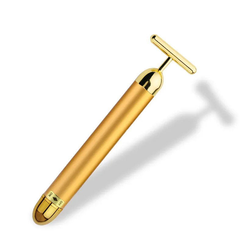 24k Gold Vibration Facial Beauty Roller Massager Good for Face Shape