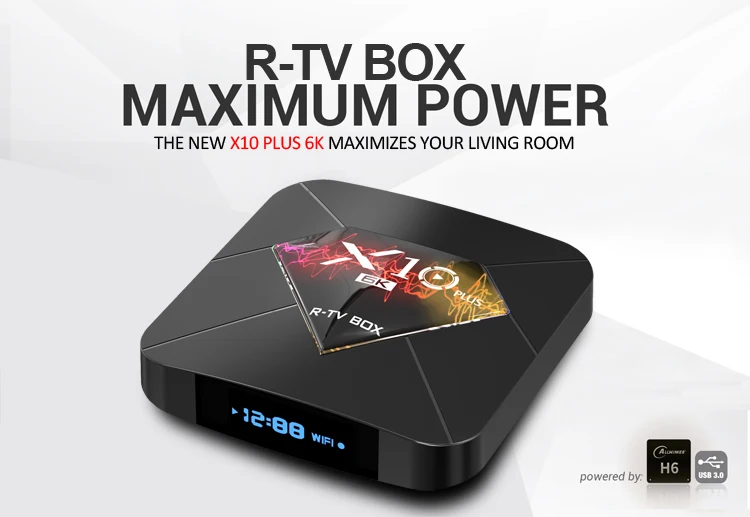ТВ приставка R TV BOX X10 max Plus Android 9 0 4k Allwinner H6 2 4G Wi Fi 4 Гб ОЗУ + 32/64 ПЗУ USB 3 6K H.265 смарт