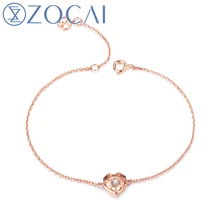 ZOCAI Новое поступление соты серии Настоящее 0,04 карат алмазный браслет 18 К розовое золото JBS90209T