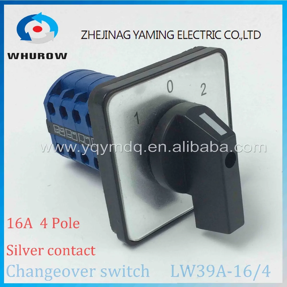 

Rotary switch 3 postion LW39A-16/4 manually transfer changeover switch 16A 4 poles blue high quality sliver contacts big plate
