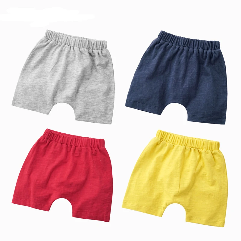 Шорты для малышей летние шорты-шаровары летние штаны для маленьких мальчиков и девочек хлопок, 5 цветов для детей от 3 до 24 месяцев