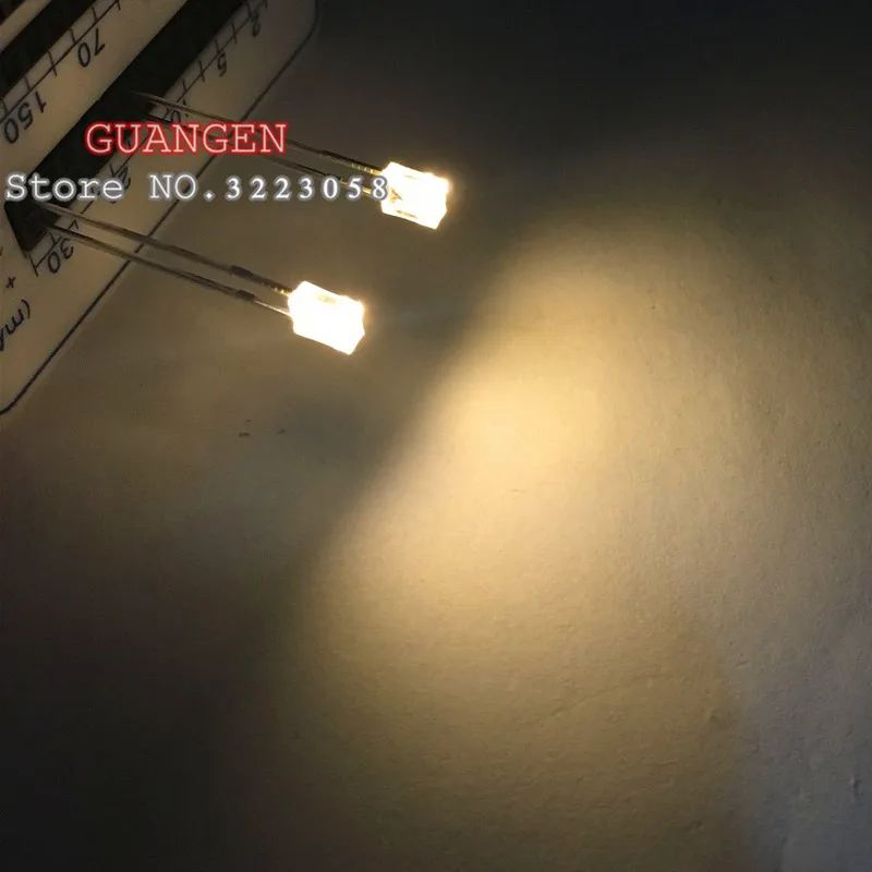 

1000PCS square 2*3*4 mm LED warm white Rectangle flat white for warm-white super bright white light-emitting diode 234 led