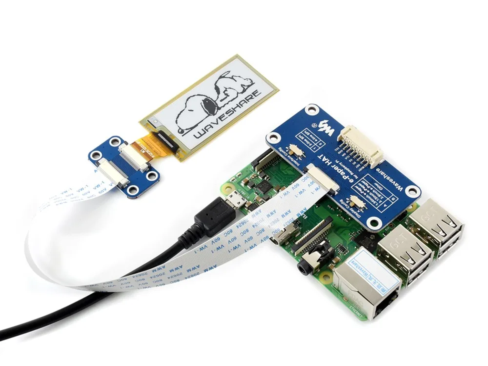Waveshare 2 13 дюймовый гибкий E Ink дисплей шляпа для Raspberry Pi черный/белый двухцветный