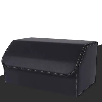 Автомобильные органайзеры для багажника из искусственной кожи, водонепроницаемая складная переносная сумка для инструментов, органайзер для багажника, Авто Складная Коробка для хранения черного цвета - Название цвета: black L