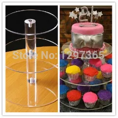 

Fashion delicate and transparent acrylic cake stand 3 tier cupcake cake stand is wedding cake Support