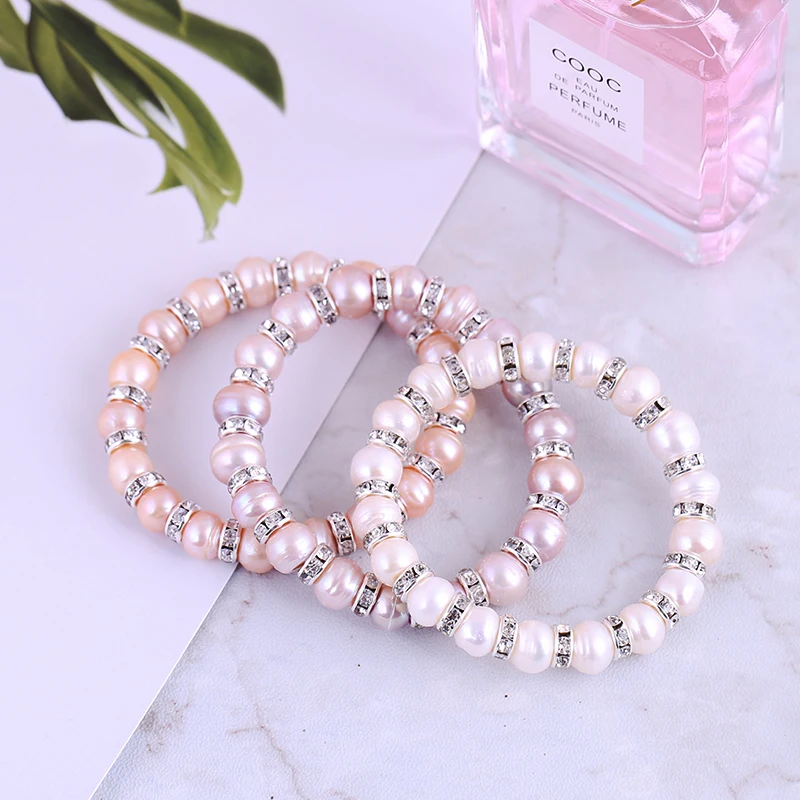 

FLDZ Natural Freshwater Pearl Stretch Beaded Bracelet For Women Fashion Simple Female Jewelry Personality Holiday Gifts