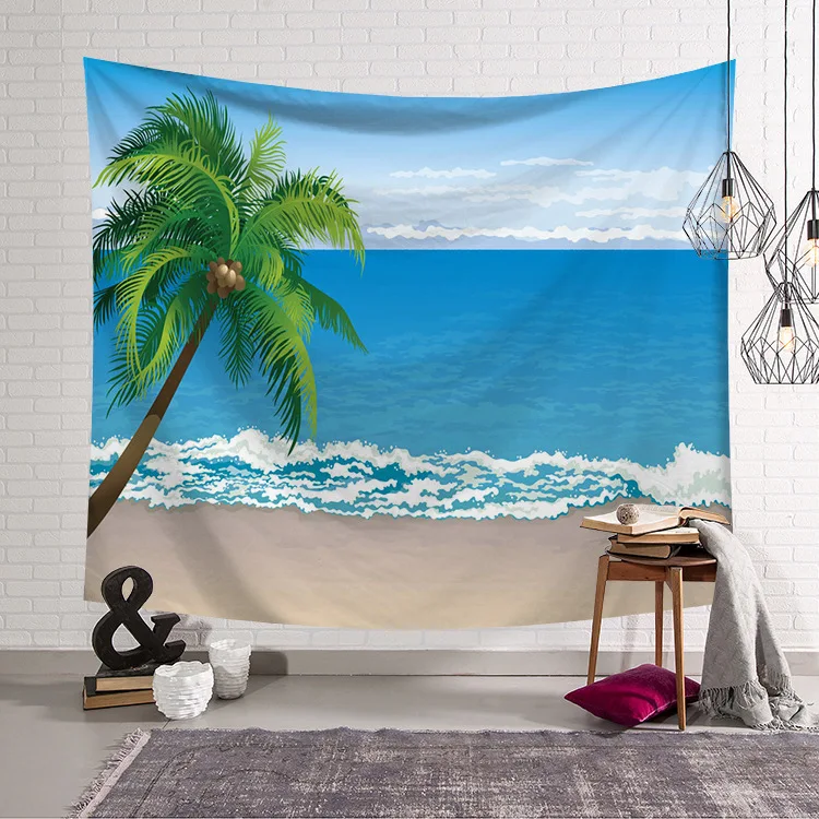 Морской живописный МАНДАЛА ГОБЕЛЕН настенный богемное украшение домашний настенный гобелен из ткани Фреска ковер Кемпинг пляж пледы ковры одеяло - Цвет: LS -HT002
