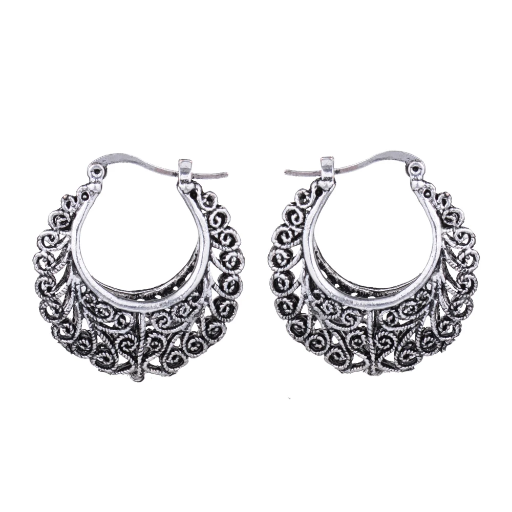 

EQ247 Hollow Out Vine Antique Silver Color Vintage Earrings For Women New Jewelry Bijouterie Fashion