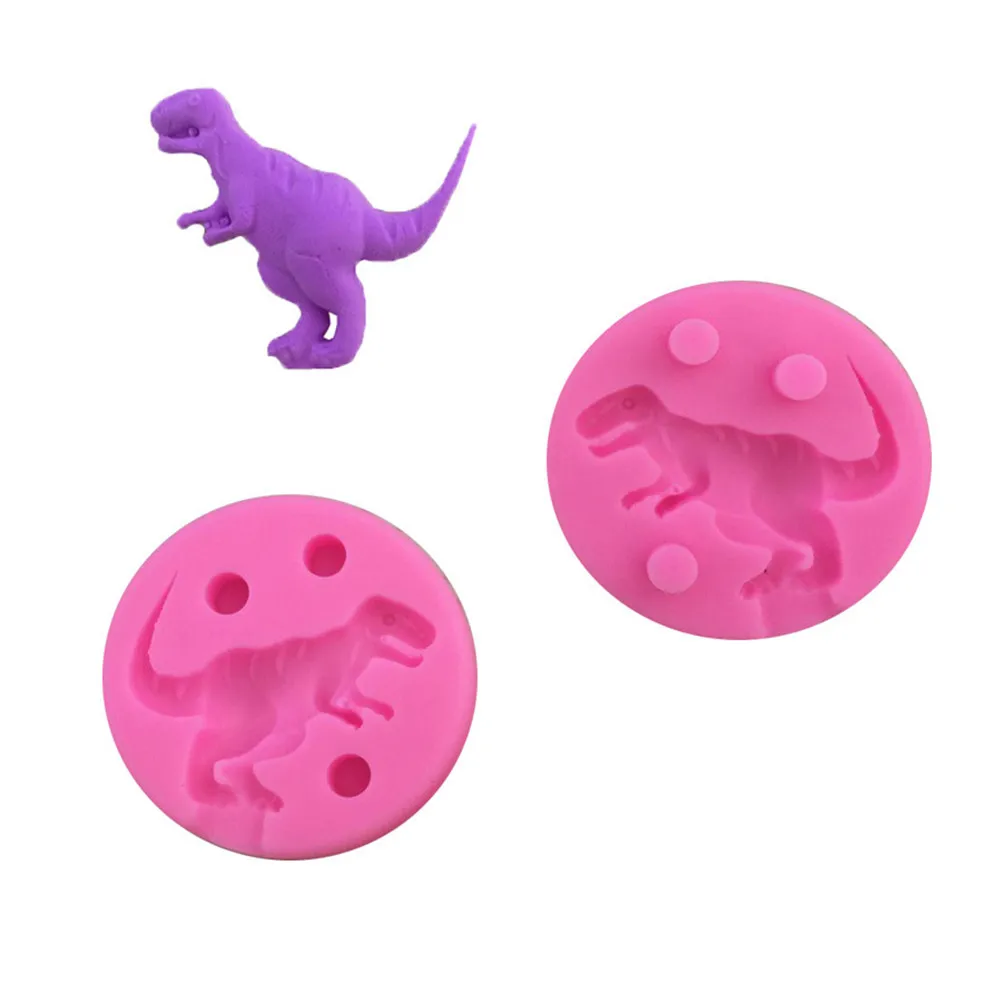 3D Tyrannosaurus Rex Dragon Dinosaur Mold Cartoon Liquid Mold Soap Party Sugar Cake Decoration Biscuits Clay Kitchen Baking Tool