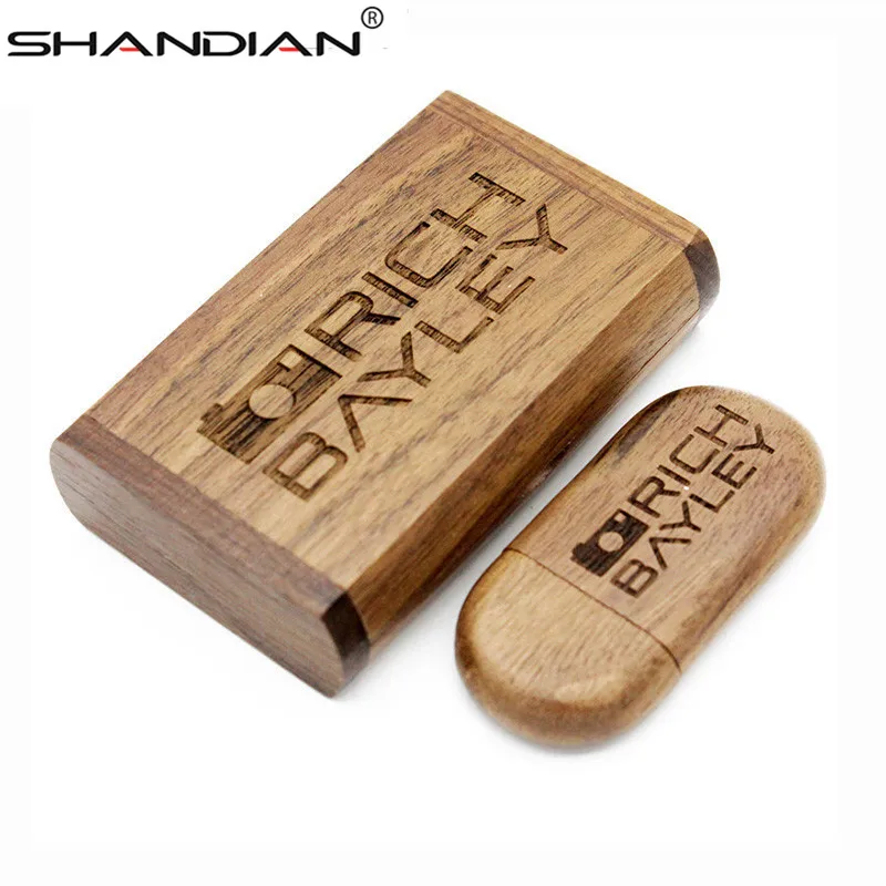 

SHANDIAN (10 PCS free LOGO) wood usb + box usb flash drive bamboo pendrive 4gb 8gb 16gb 32gb 64gb memory stick wedding gifts