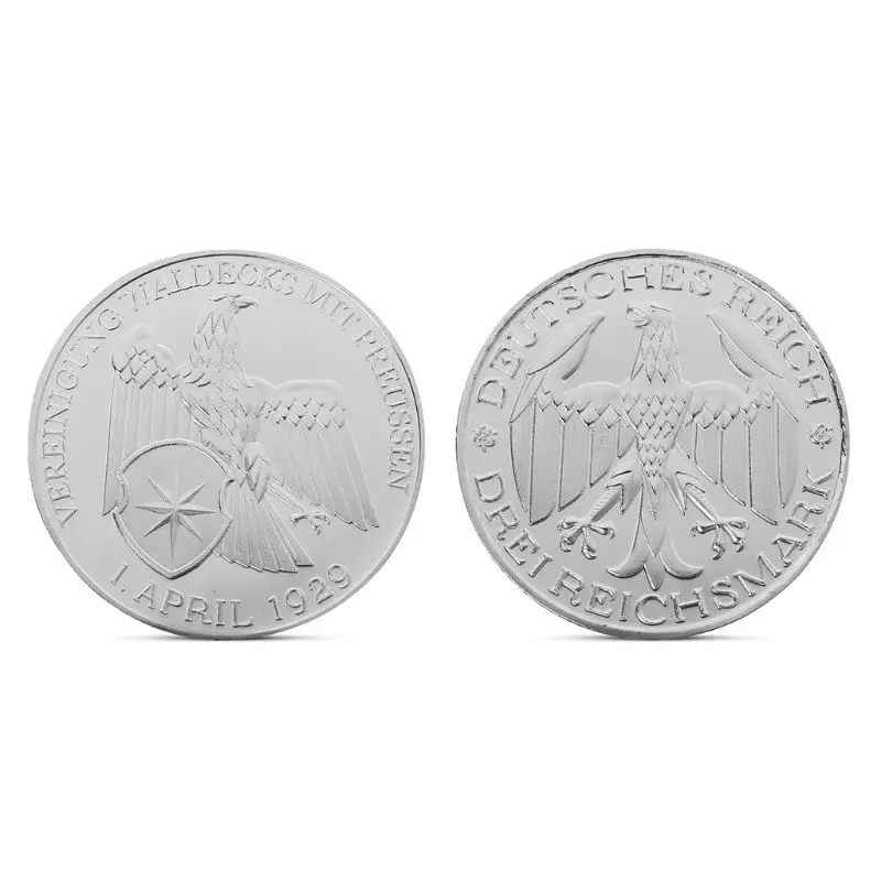 

German Mark 1929 Commemorative Coin Silver Plated Souvenir Art Collection