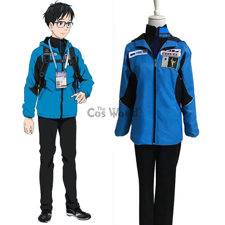 Katsuki Yuri Coat Jacket Hoody Hoodie Pants Sportswear Jersey Uniform Outfit Anime Cosplay Costumes