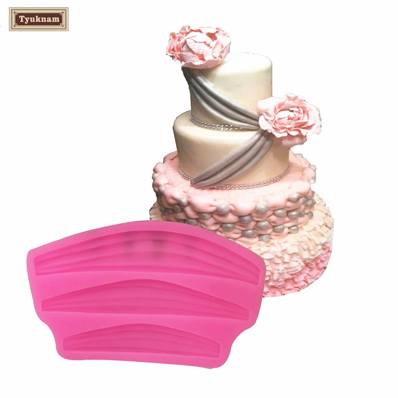 Cake Ribbon Swag Mould Silicone Fondant Border Icing Baking Decorating