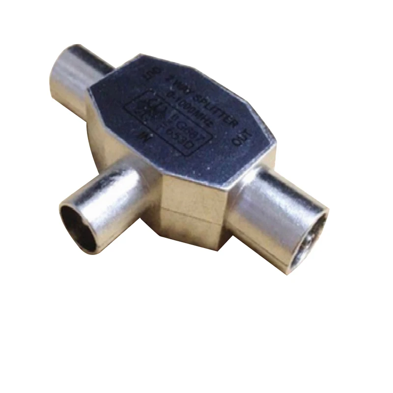 

TV one binary metal cable distributor tee line device adapter plug 9.5 female turn 2 9.5 male