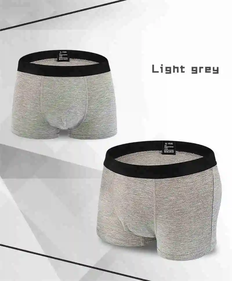 Men's Underwear Men Cotton Boxers Shorts Solid Color Sexy Male Soft Breathable Middle-waisted Panties Underpants  4pcslot  L-4XL (8)