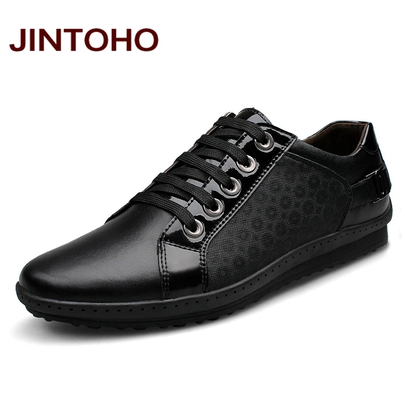 

JINTOHO Big Size Real Leather Men Shoes Summer Breathable Black Shoes Genuine Leather Dress Business Formal Dress Shoes
